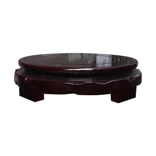 圆形木质底座花瓶盆景佛像奇石头鱼缸茶壶酒坛工艺品摆件木托盘架