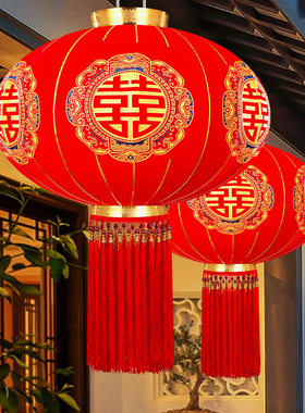 结婚喜字大红灯笼挂饰婚礼装饰阳台门口院子户外挂件灯笼婚庆用品
