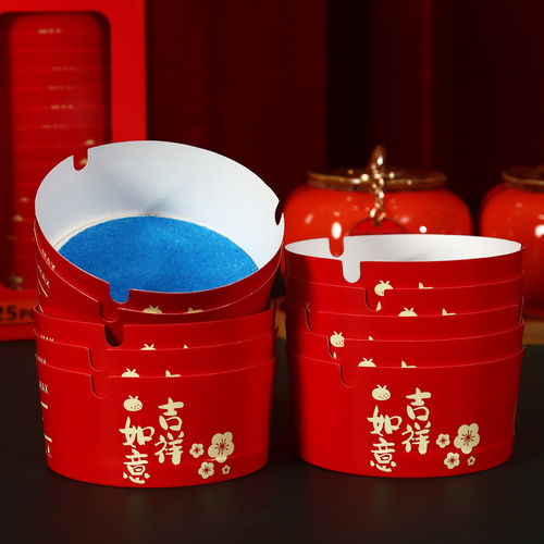 自带灭烟沙新年一次性烟灰缸发泡喜庆红色家用酒店专用客厅办公室