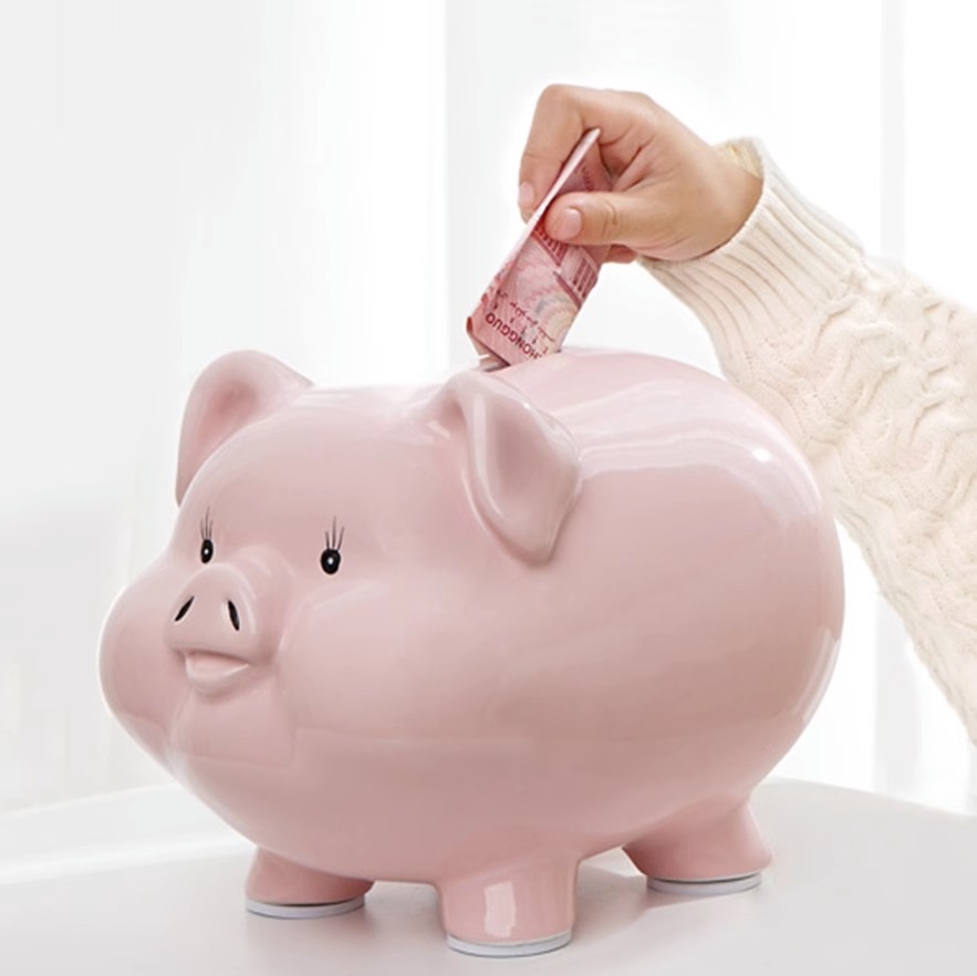 陶瓷存钱罐不可取只进不出儿童家用大人零钱小猪可爱女生储蓄罐