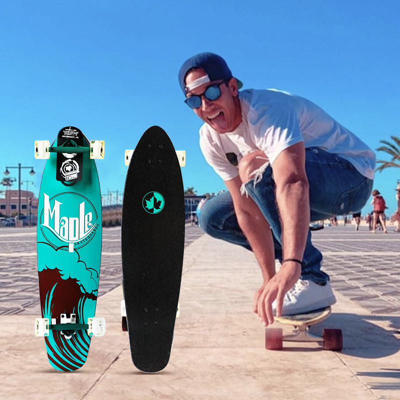 {外贸2折}Maple枫木大鱼板代步刷街小鱼板四轮成人公路板男女滑板