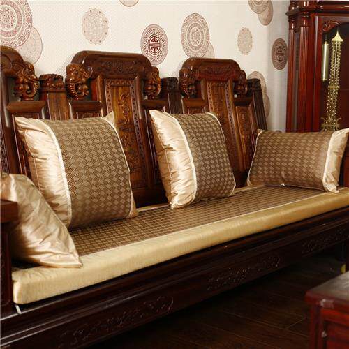 夏季凉席实木沙发垫中式红木沙发坐垫冰藤草席面加厚海绵夏天凉垫