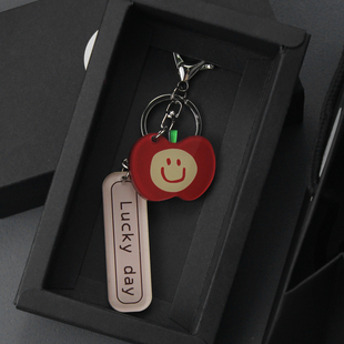 JAoZooA原创苹果吊饰扣环圈汽车钥匙扣女包装饰配饰挂件小众礼物