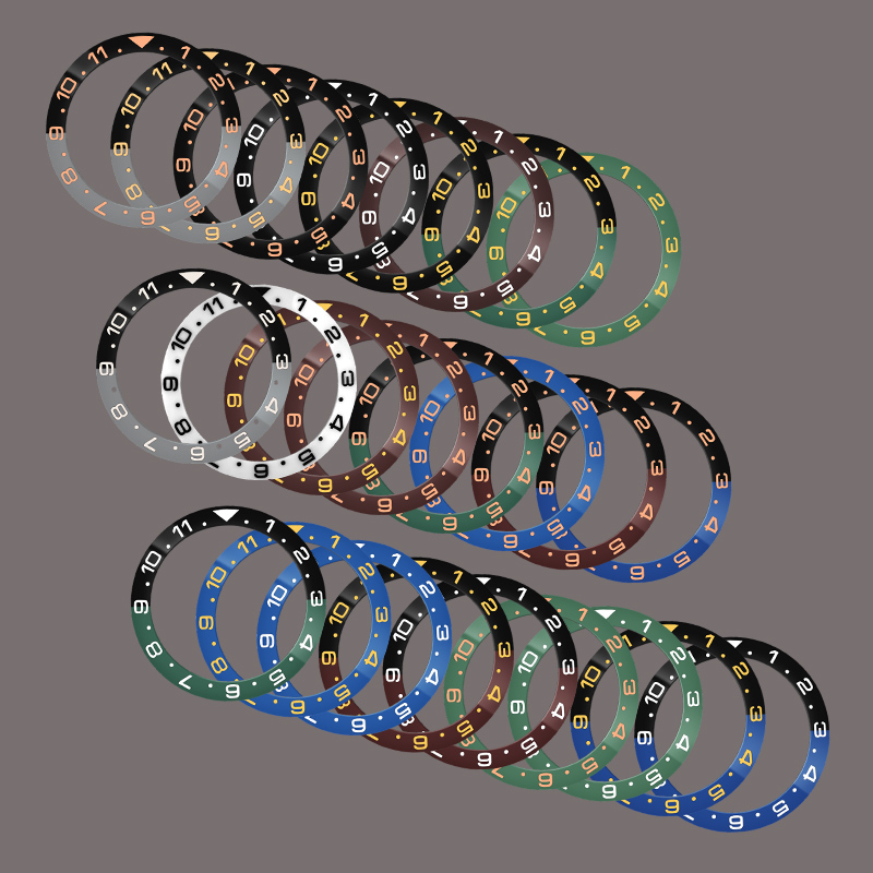 38x30.7mm GMT陶瓷圈手表表壳配件弧形表圈陶瓷表圈口配件