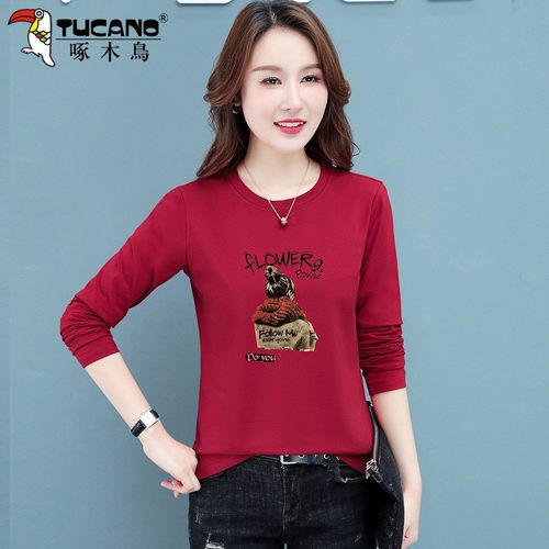 啄木鸟纯棉t恤女初春2025年新款