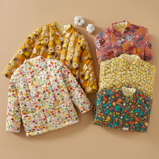 纯棉花手工棉袄中大童加厚保暖棉衣冬季儿童学生装居家内穿棉内胆