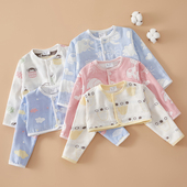 婴儿纯棉三六层纱保暖护肩夏季 空调房睡觉护脖子披肩 儿童坎肩薄款