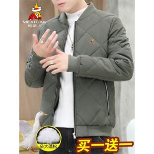 轻薄棉服上衣男士 2025新款 外套加绒加厚棉袄 棉衣男冬季 稻草人正品