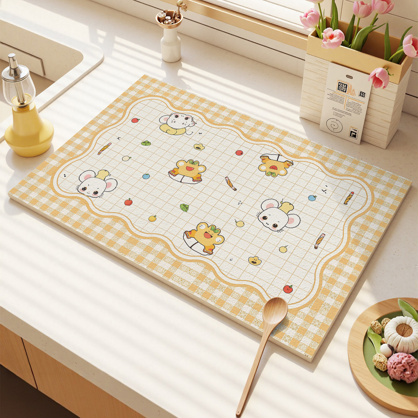 厨房台面硅藻泥卡通防滑隔热垫吸水沥水垫洗手间水槽洗碗池保护垫,居家布艺,厨房地垫,淘宝优惠券,粉丝福利购,淘宝优惠卷