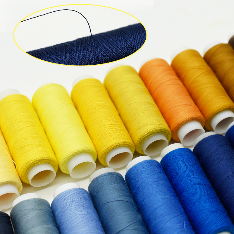 小卷彩色家用diy手工缝衣线缝纫机线402涤纶白线细线黑色手缝针线