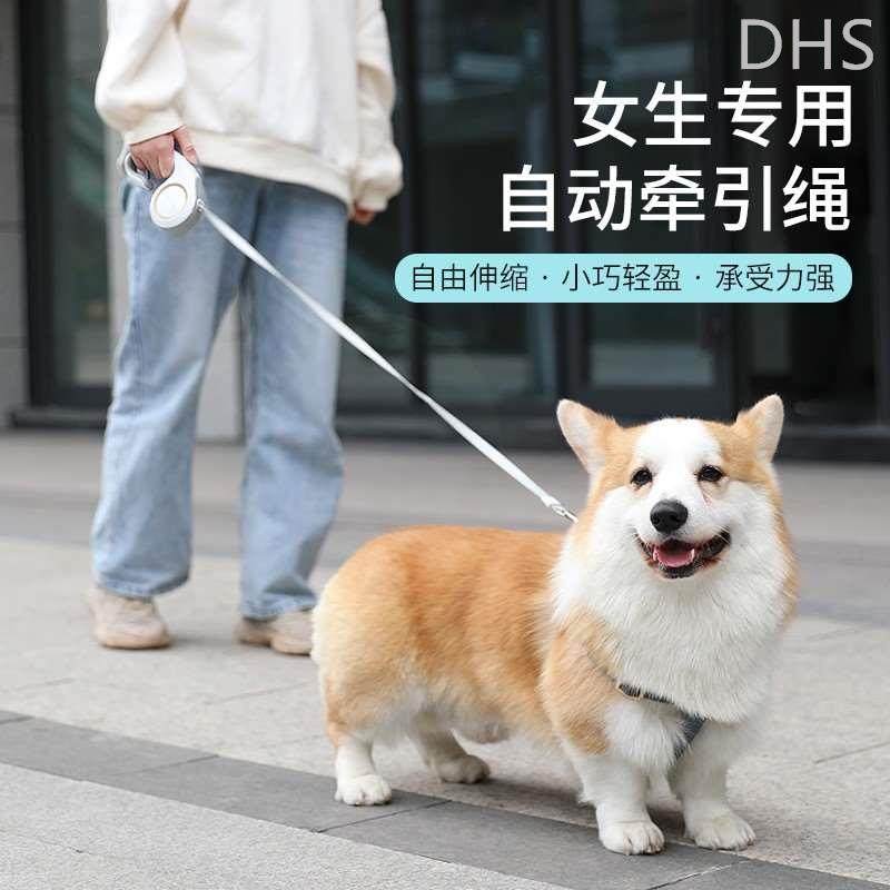 狗狗牵引绳女生专用自动伸缩中小型犬外出遛狗绳链子泰迪宠物用品