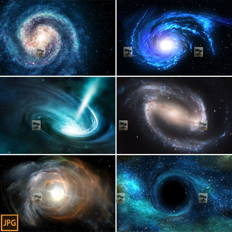 宇宙黑洞漩涡星系星空银河系高清图片 太空繁星星河背景墙素材