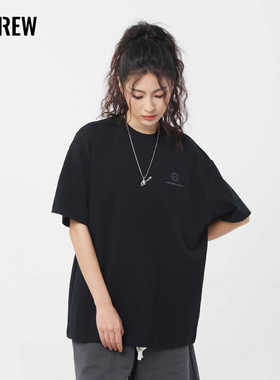 17CREW闪星305g重磅纯棉圆领美式男女同款潮牌短袖T