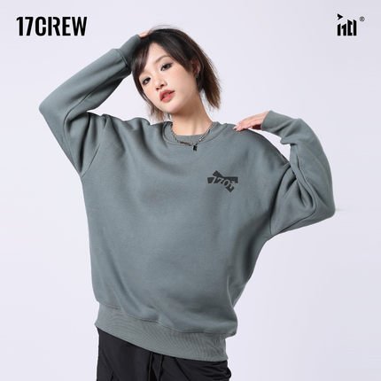 1701原创加绒印刷男女同款纯色简约风卫衣