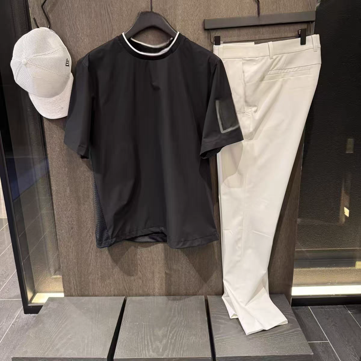 圆领短袖上衣高尔夫服装男装洋气韩版百搭运动休闲高球棒球服纯色