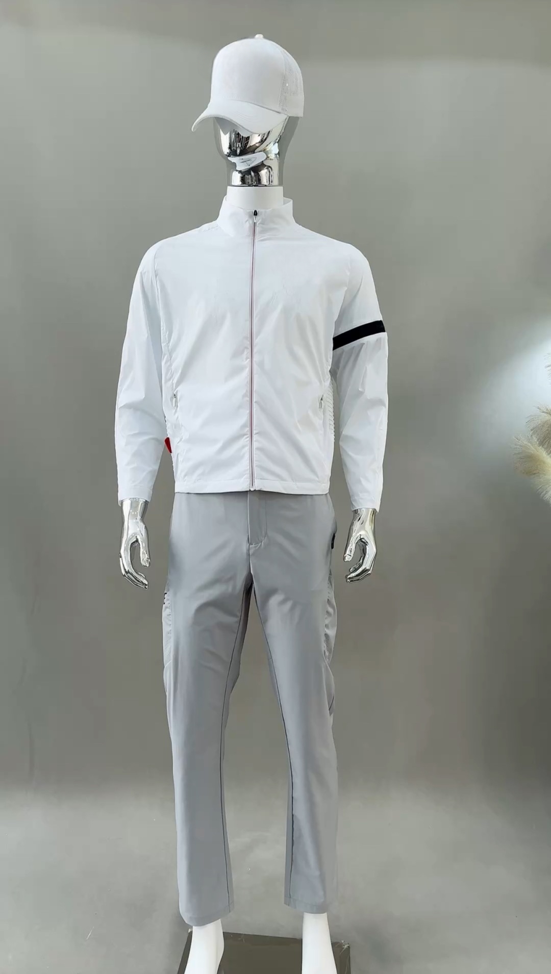 显白高尔夫服装男装立领外套上衣修身时尚运动高球棒球服夹克韩版