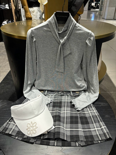 新飘带立领打底衣四季可穿高尔夫服装女装百搭显瘦运动高球棒球服