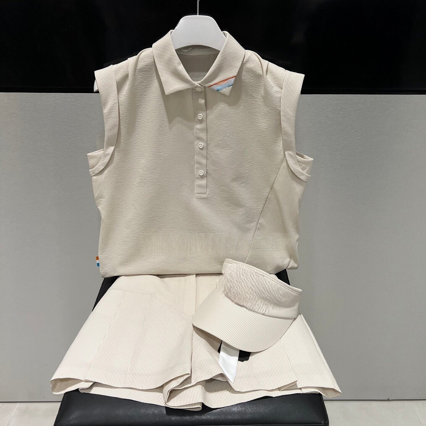 翻领无袖高尔夫服装女装套装洋气韩版百搭运动休闲高球棒球服短裤