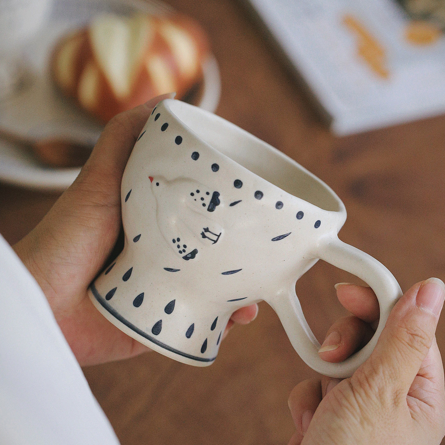 泽滕家原创设计感小众可爱陶瓷马克杯浮雕手绘咖啡牛奶早餐水杯子,餐饮具,马克杯,淘宝优惠券,粉丝福利购,淘宝优惠卷