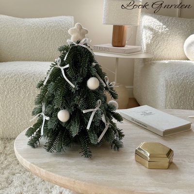 圣诞节装饰礼物2025新款仿真诺贝松小圣诞树桌面氛围布置摆件