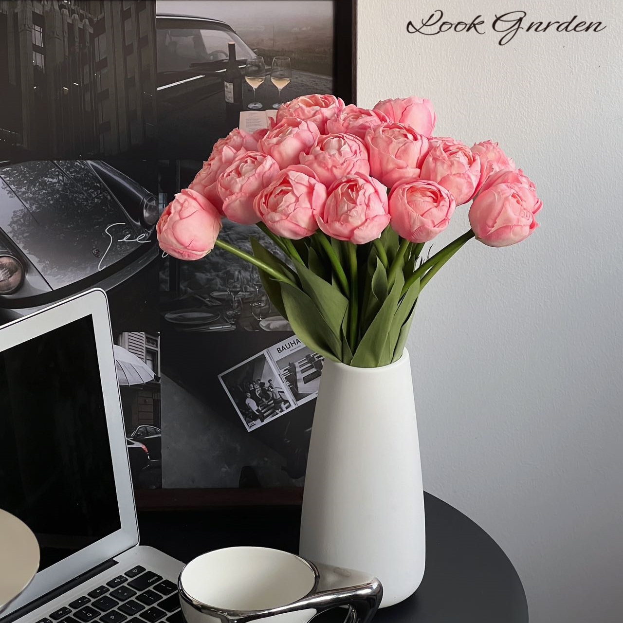 郁金香假花客厅餐桌干花花束摆件