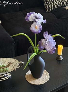 手感紫色鸢尾花仿真花高级感轻奢家居假花装饰品餐桌客厅装饰摆件