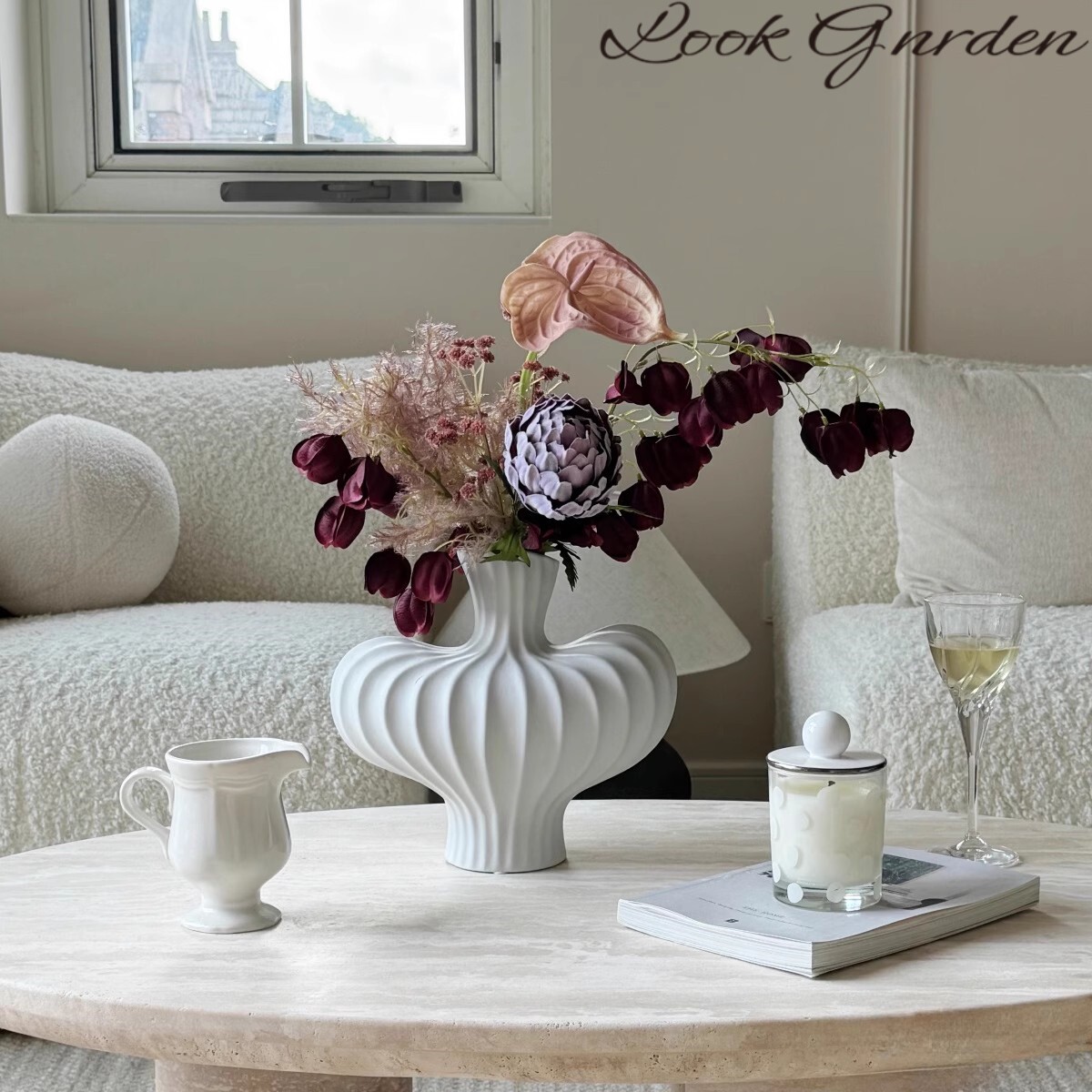 法式高级感家居花束轻奢陶瓷花瓶套装假花仿真花茶几客厅装饰摆件