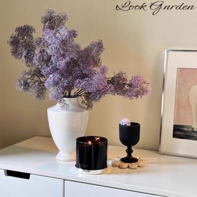 高级感蓬莱松仿真植物雾凇紫色假花仿真花摆设客厅装饰家居摆件