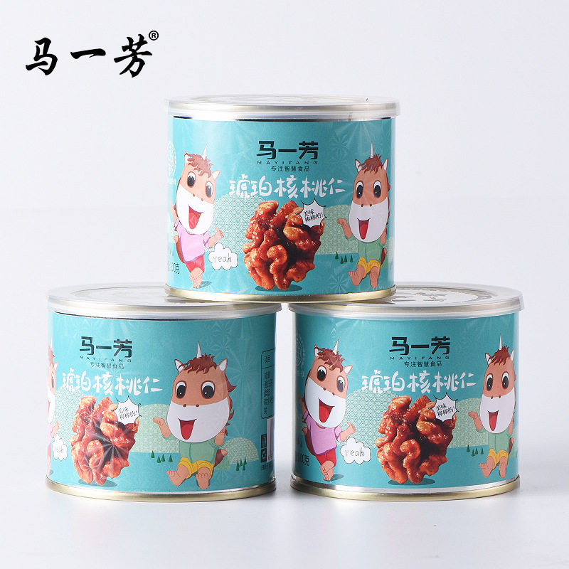 马一芳琥珀核桃仁100g罐装芝麻椒盐味厂家零售