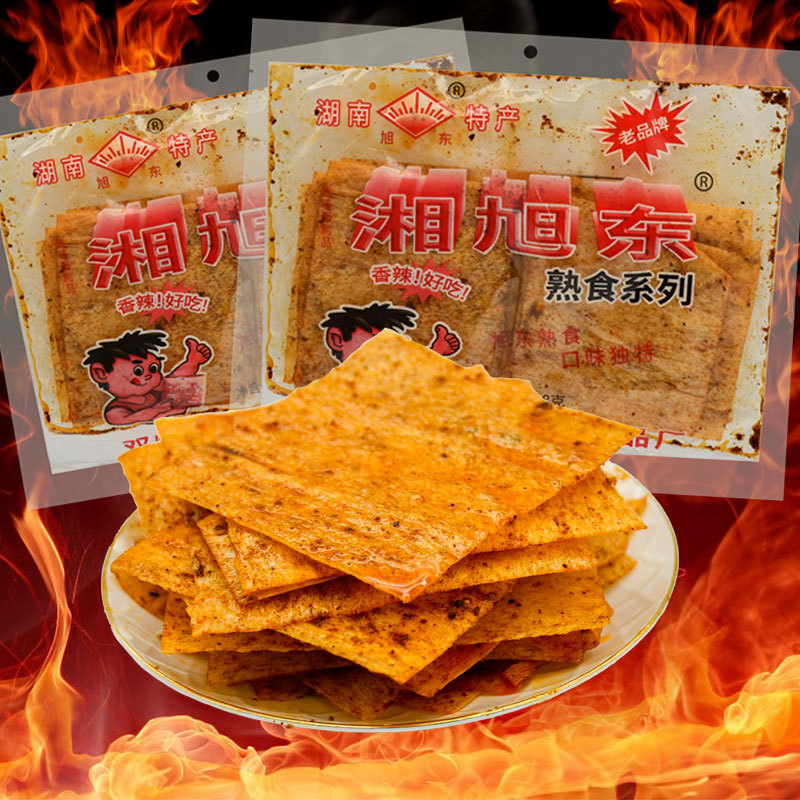 湘旭东麻辣片湖南特产儿时手撕怀旧干硬小辣条旭东辣条老式大辣片