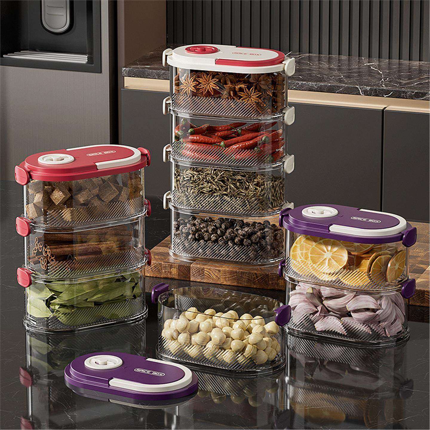 升级版带计时器加大加厚香料收纳盒家用保鲜佐料调料盒防潮密封罐,厨房/烹饪用具,调味瓶罐/调料研磨器,淘宝优惠券,粉丝福利购,淘宝优惠卷
