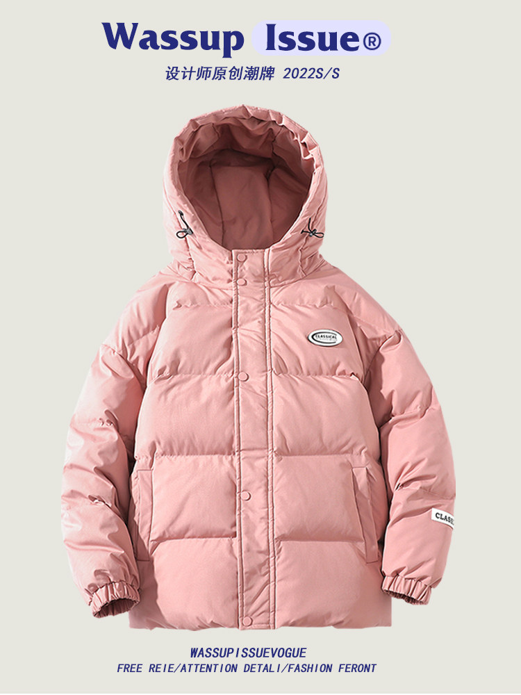WASSUP ISSUE TRENDY BRAND DOWN PADDED JACKET MENS WINTER THICKENED COTTON CLOTHES COUPLE WINTER COAT MENS PADDED JACKET