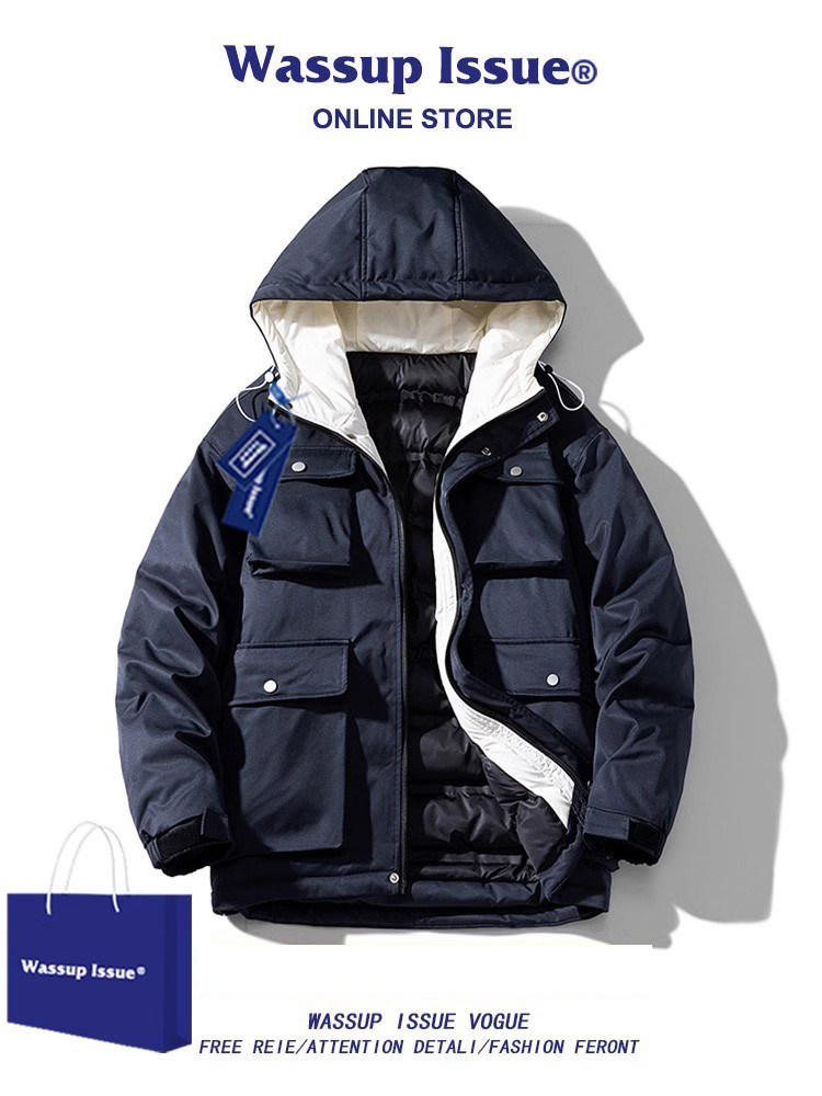 WASSUP ISSUE AMERICAN FASHION BRAND WORKWEAR COTTON JACKET MENS WARM COTTON JACKET WINTER COTTON WEAR STREET TREND JACKET