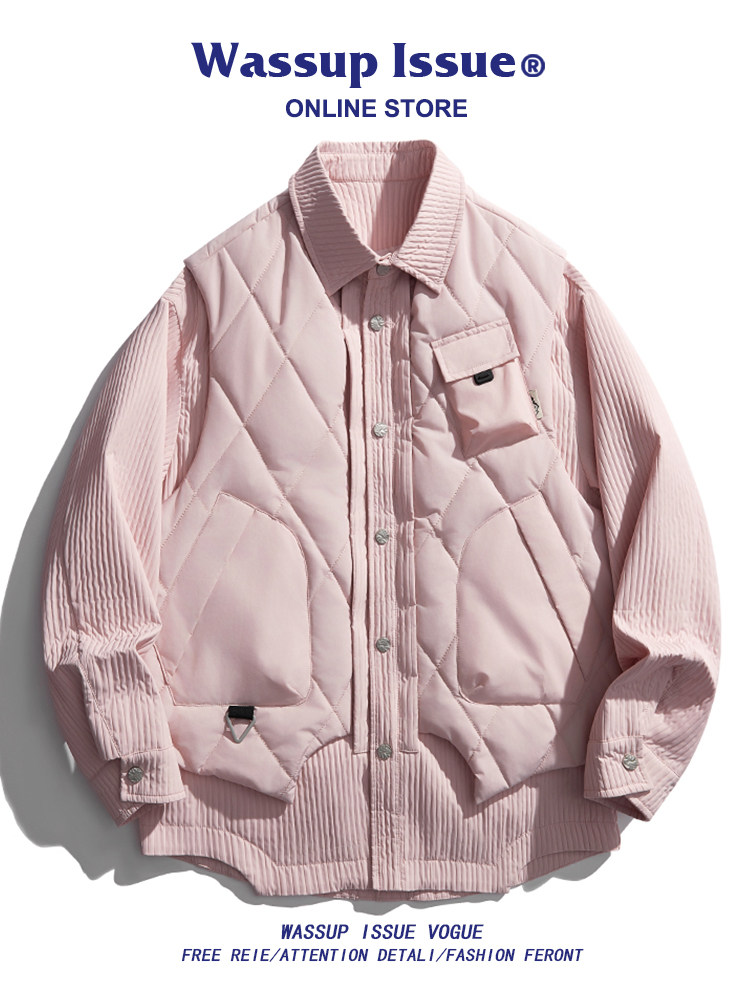 WASSUP ISSUE TWO-PIECE VEST SET SHIRT MENS AUTUMN|WINTER TREND CARGO JACKET FUNCTIONAL JACKET