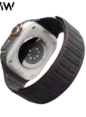 YMW丨Alcantara磁吸表带适用苹果手表ultra3 S11 S10 46mm 欧缔兰