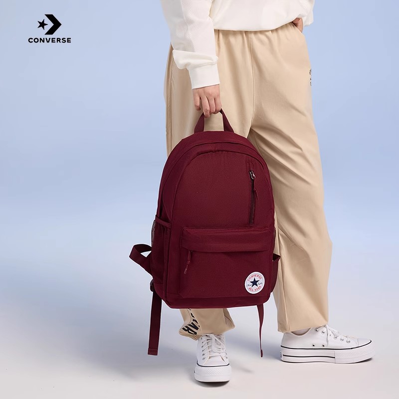Converse匡威双肩包初中高中学生书包中号背包酒红色CV2413026PS