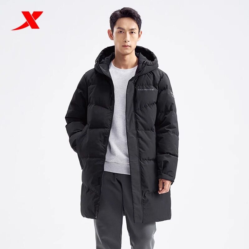 特步三防中长款羽绒服男2024冬季图片