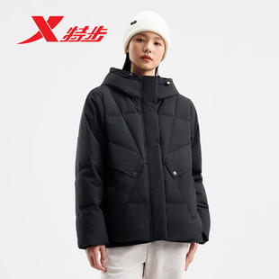 特步羽绒服女冬季新款官方正品宽松女款运动外套棉服976428190217