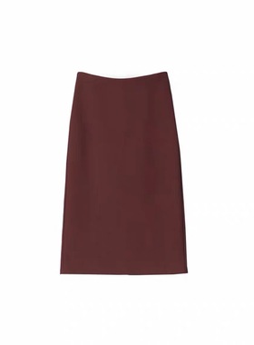 【非常好穿】秋新款高腰直筒裙女高弹针织后中开叉舒适半身裙显瘦