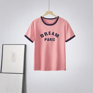 休闲复古字母印花T恤新款 大洪官方严选店自营同款 解锁半夏时尚