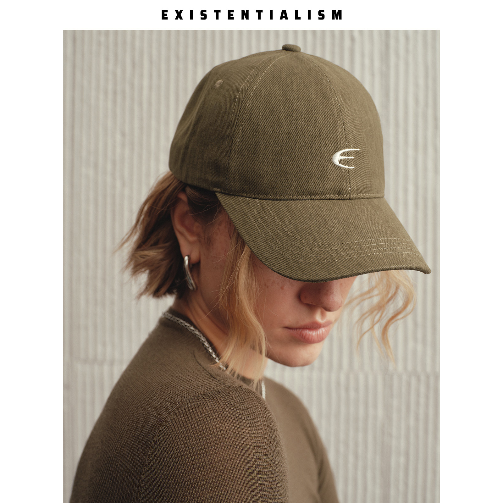 EXISTENTIALISM 春夏新款 logo刺绣鸭舌帽女百搭装饰复古棒球帽