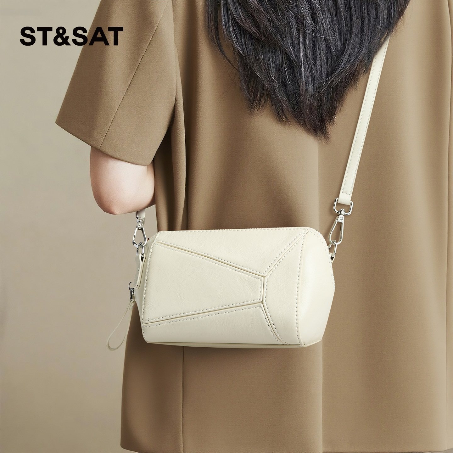 星期六包包女2025新款单肩斜挎包真皮圆筒包休闲时尚贝壳包手机包,箱包皮具/热销女包/男包,通用款女包,淘宝优惠券,粉丝福利购,淘宝优惠卷