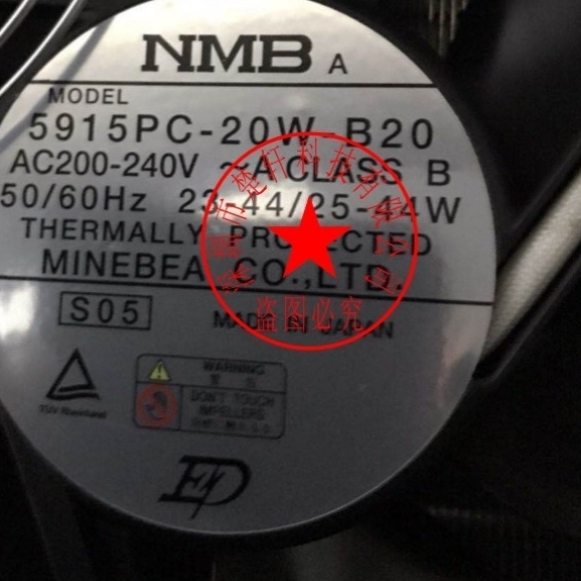 5915PC-20W-B20 S05 AC200-240V 进口耐高温风扇