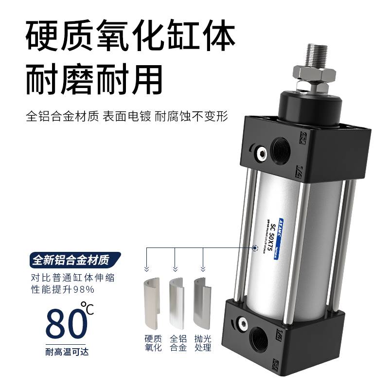 气动SC标准气缸小型大推力气缸大全SC32/40/50/63/80/100/125*25