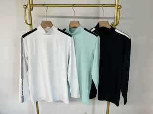 22210 出口韩单高尔夫男士秋冬小薄绒保暖高领打底长袖百搭纯色