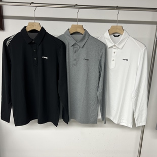 42E99 出口余韩单高尔夫男士春夏薄款翻领长袖上衣弹力百搭