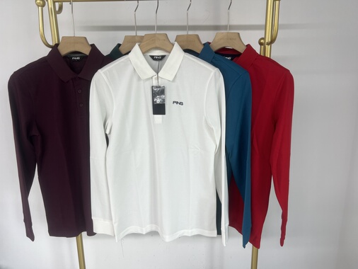 21117捡漏韩单高尔夫男士春秋翻领长袖休闲户外速干珠地棉清仓PIN