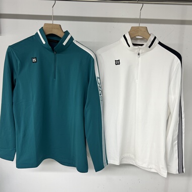 43F31 出口余韩国高尔夫男士秋冬加厚加绒保暖半拉链打底衫弹力