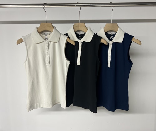 41B12 出口余韩单高尔夫女士夏季服装薄款翻领袖无袖背心速干弹力