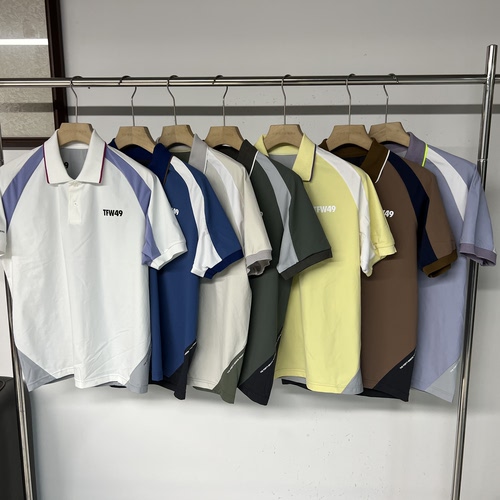 20141 潮牌高尔夫球服装男士夏季新品翻领拼接短袖速干弹力 49
